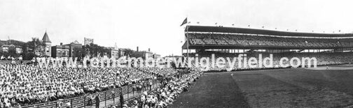 Right field bleachers at Wrigley Field in July 1929